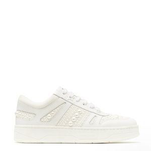 Jimmy Choo faux-pearl white sneakers size 9